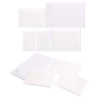 Juvale 30 Pieces Clear Adhesive Pockets for Planners and Binders, 4 Sizes