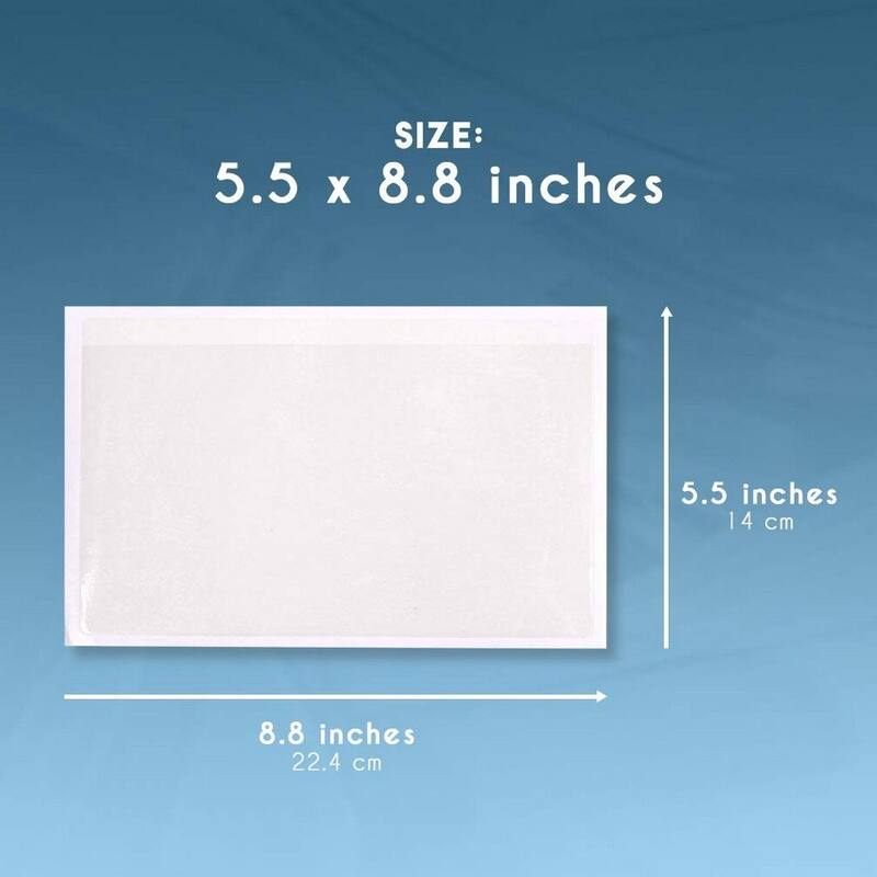 Juvale 50 Pack Self-Adhesive Index Card Sleeves for Note Cards, 5 x 8 In