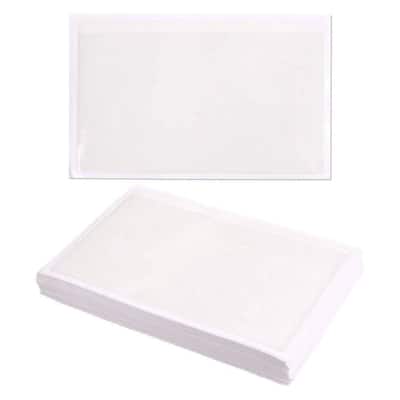 Juvale 50 Pack Self-Adhesive Index Card Sleeves for Note Cards, 5 x 8 In