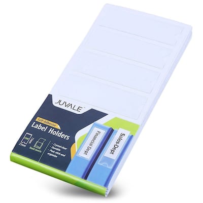 Juvale 120 Pack Clear Binder Spine Label Holder Stickers with 126 White Inserts, 1x3 In