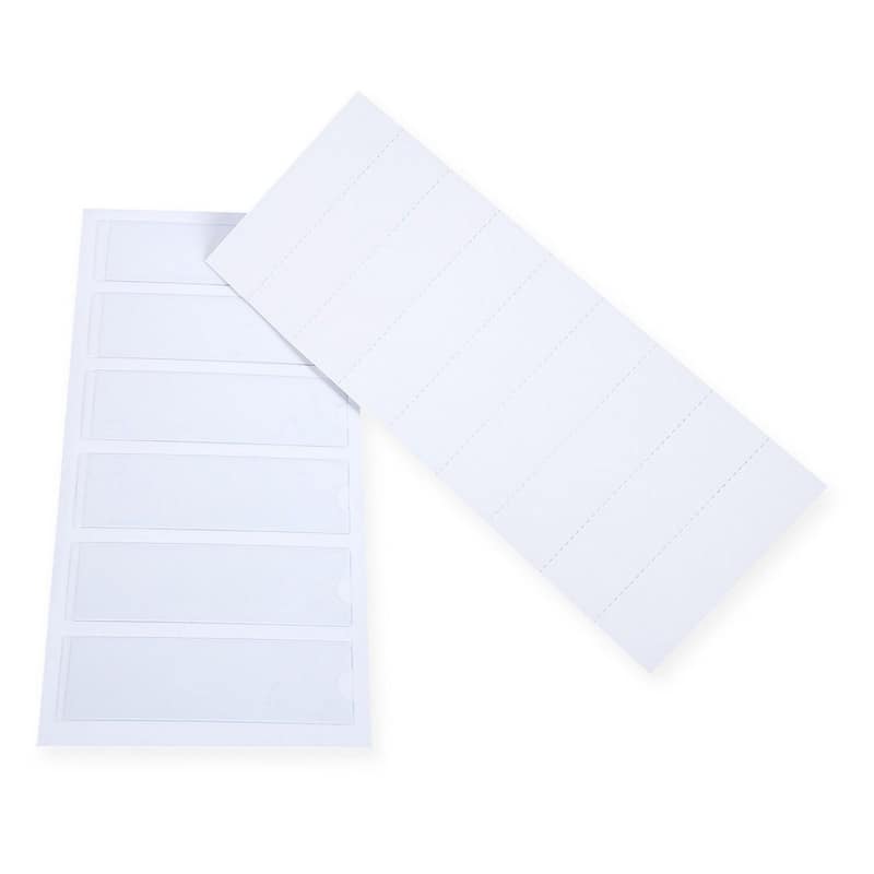 Juvale 120 Pack Clear Binder Spine Label Holder Stickers with 126 White Inserts, 1x3 In