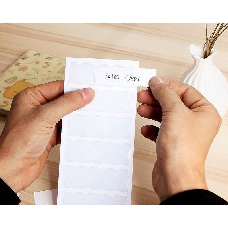 Juvale 120 Pack Clear Binder Spine Label Holder Stickers with 126 White Inserts, 1x3 In