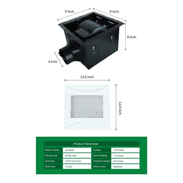 Ultra Quiet 110 Cfm Energy Star Bathroom Fan Overstock 30242492