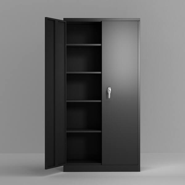 Shop Merax Steel Storage Cabinet With 4 Adjustable Shelves And