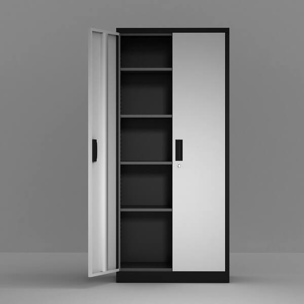 Shop Merax Garage Storage Cabinet With 4 Adjustable Shelves And