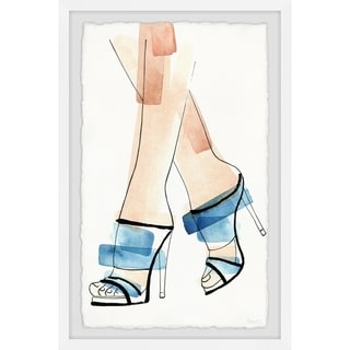 'Blue High Heels' Framed Painting Print - Bed Bath & Beyond - 30242906