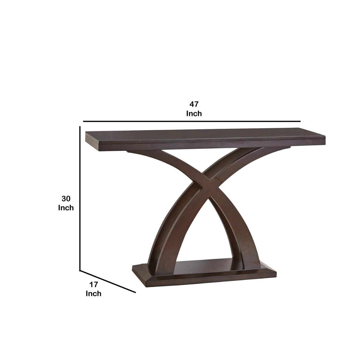 Shop Sofa Table With X Cross Base Support And Open Bottom Shelf