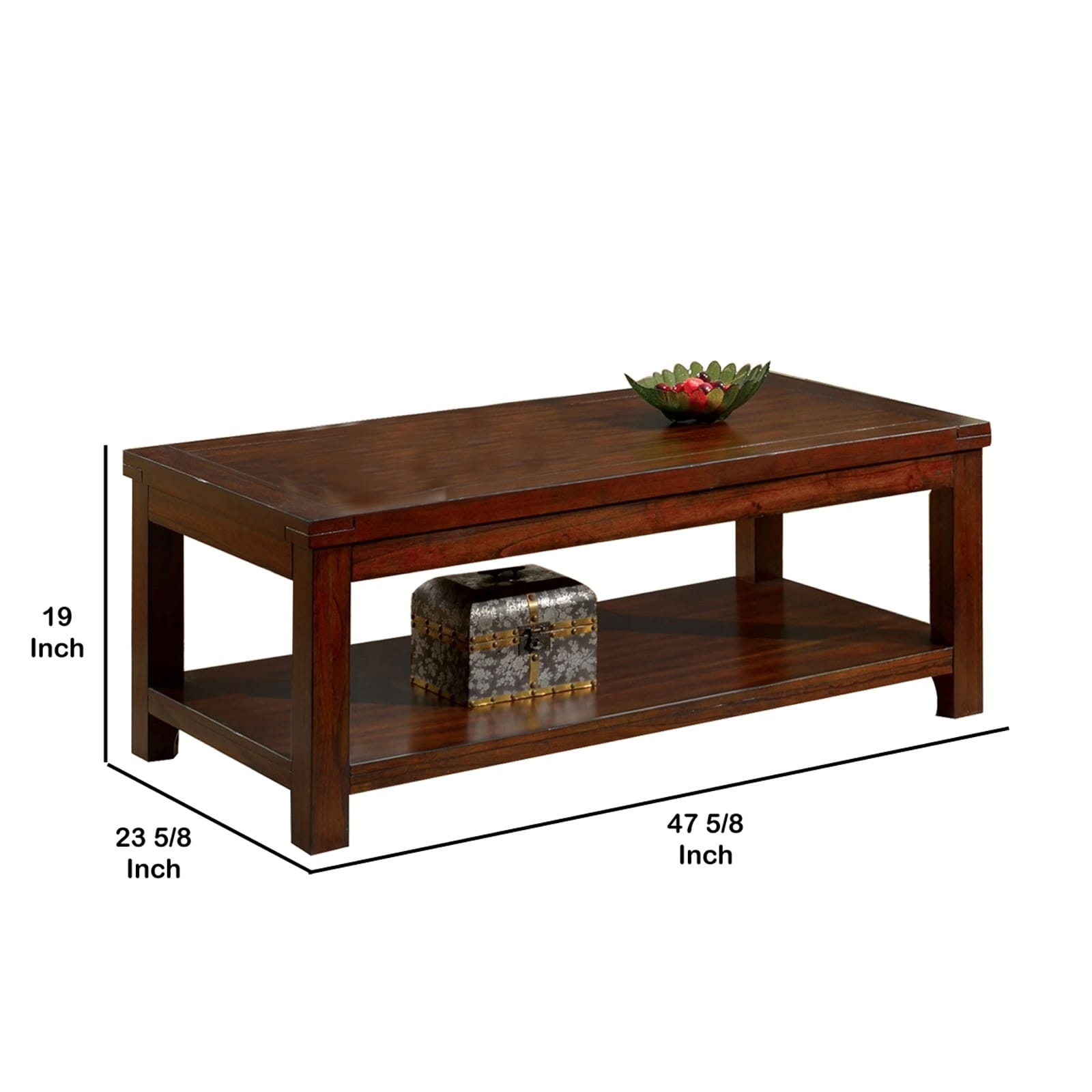 Shop Traditional Coffee Table With Rectangular Top And Tapered