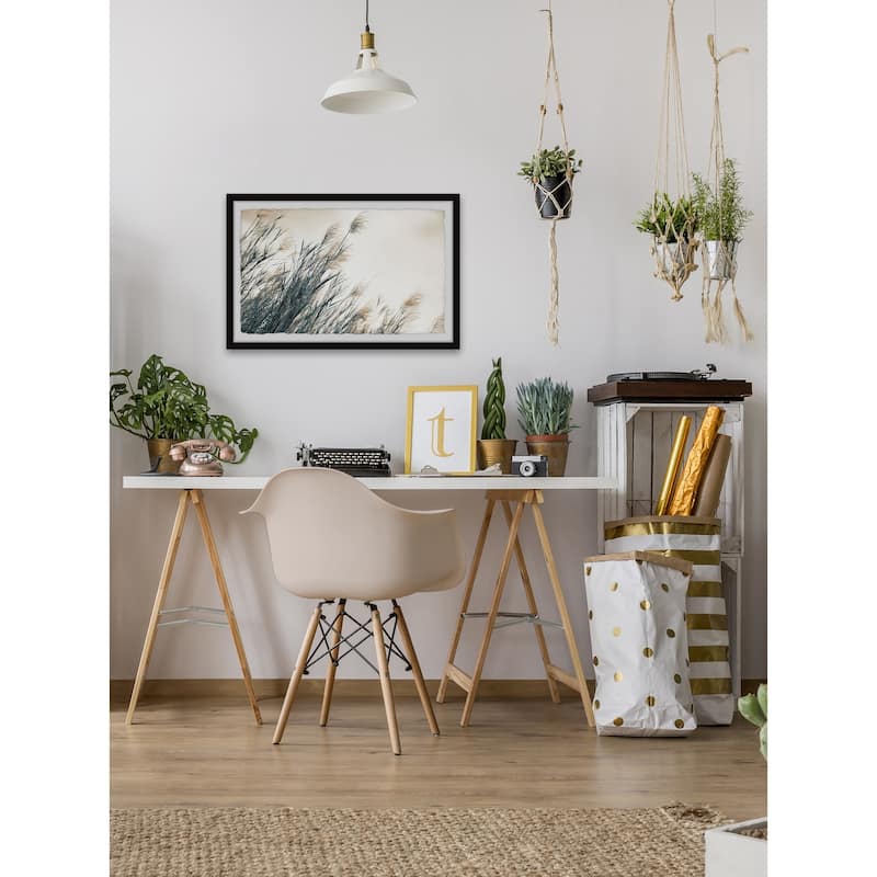 'Feathered Leaves' Framed Painting Print