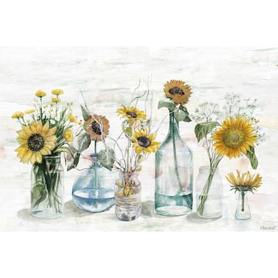 'Sunny Sunflowers' Painting Print on Wrapped Canvas