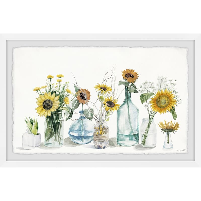 'Sunflower Bouquets' Framed Painting Print