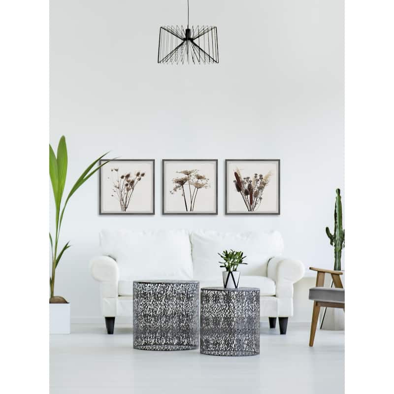 Marmont Hill Rustic Dandelion 3-piece Triptych Wall Art Set