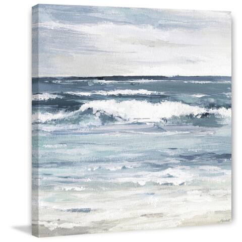 Gracewood Hollow White Waves Splash Painting Print on Wrapped Canvas
