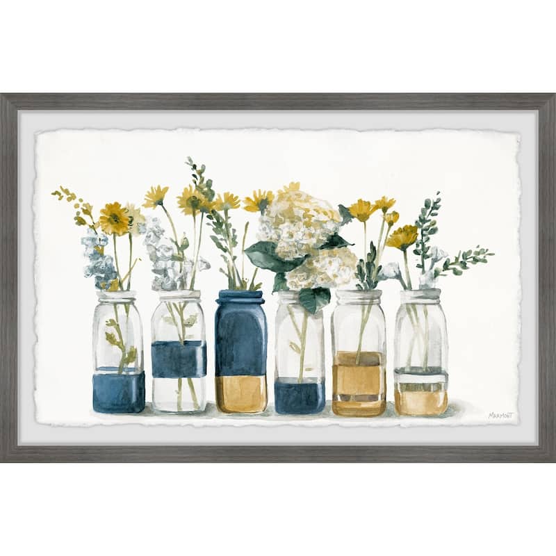 'Two Tone Bottles' Framed Painting Print