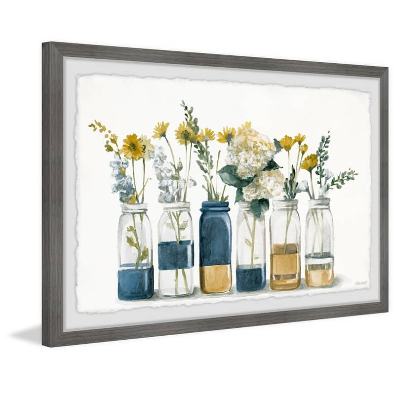 'Two Tone Bottles' Framed Painting Print