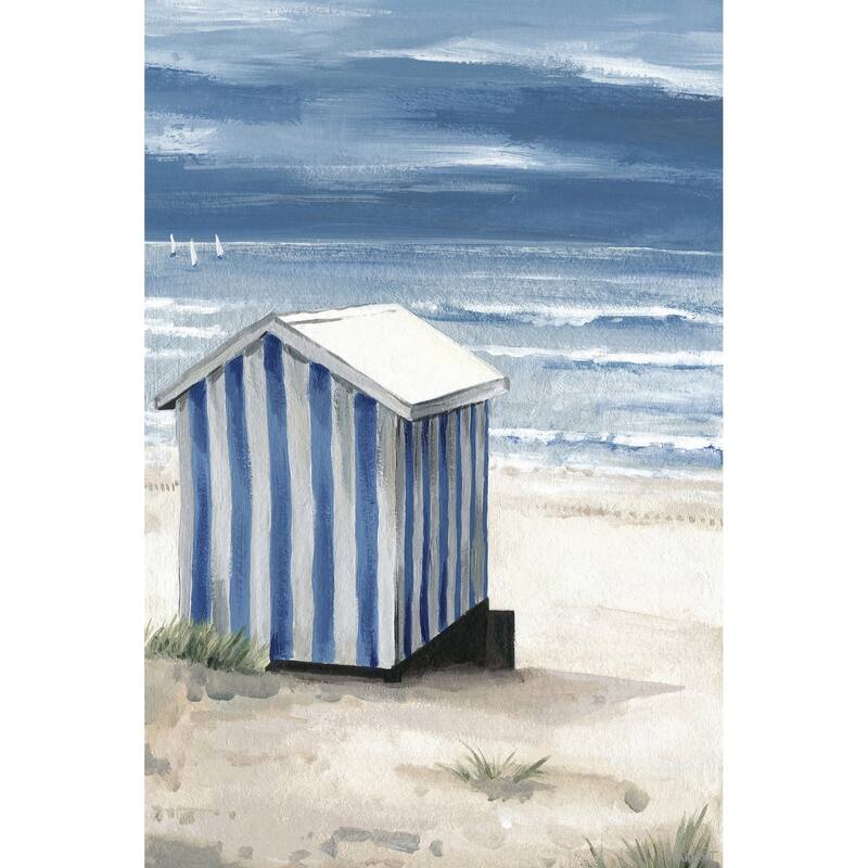 'Striped Beach Hut' Painting Print on Wrapped Canvas