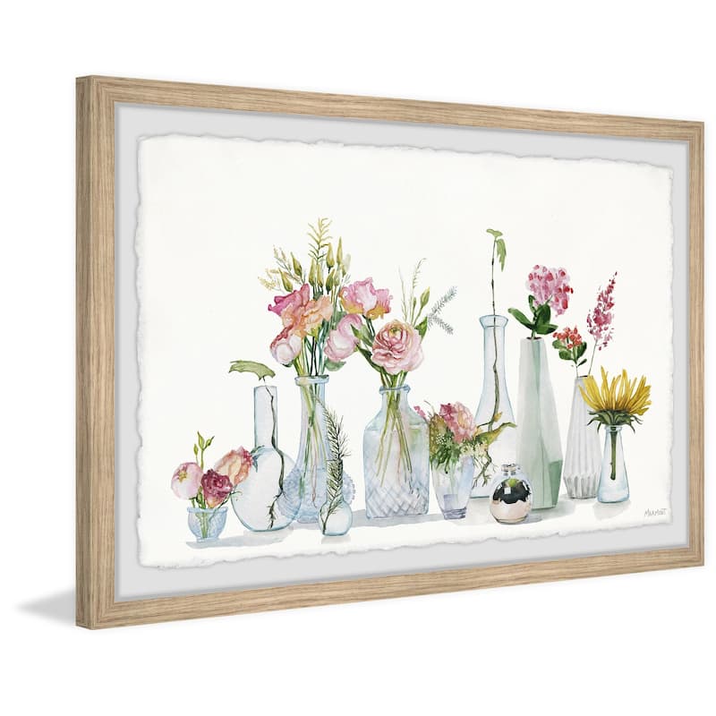 'Etched Glass Bottles' Framed Painting Print