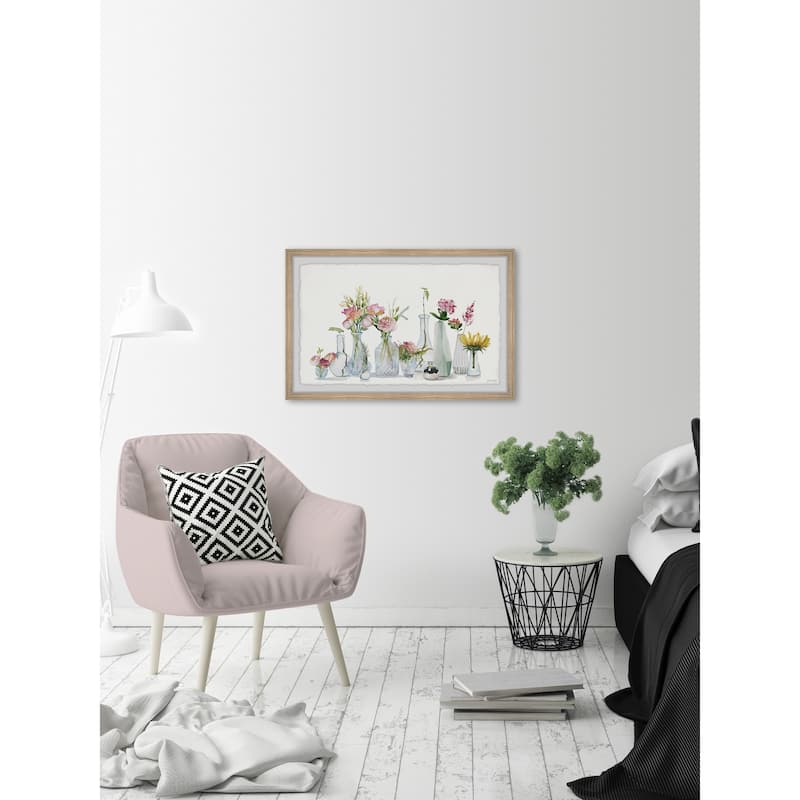 'Etched Glass Bottles' Framed Painting Print