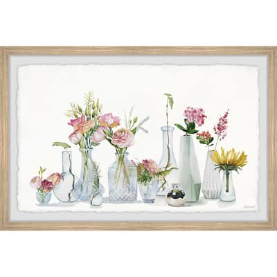 'Etched Glass Bottles' Framed Painting Print