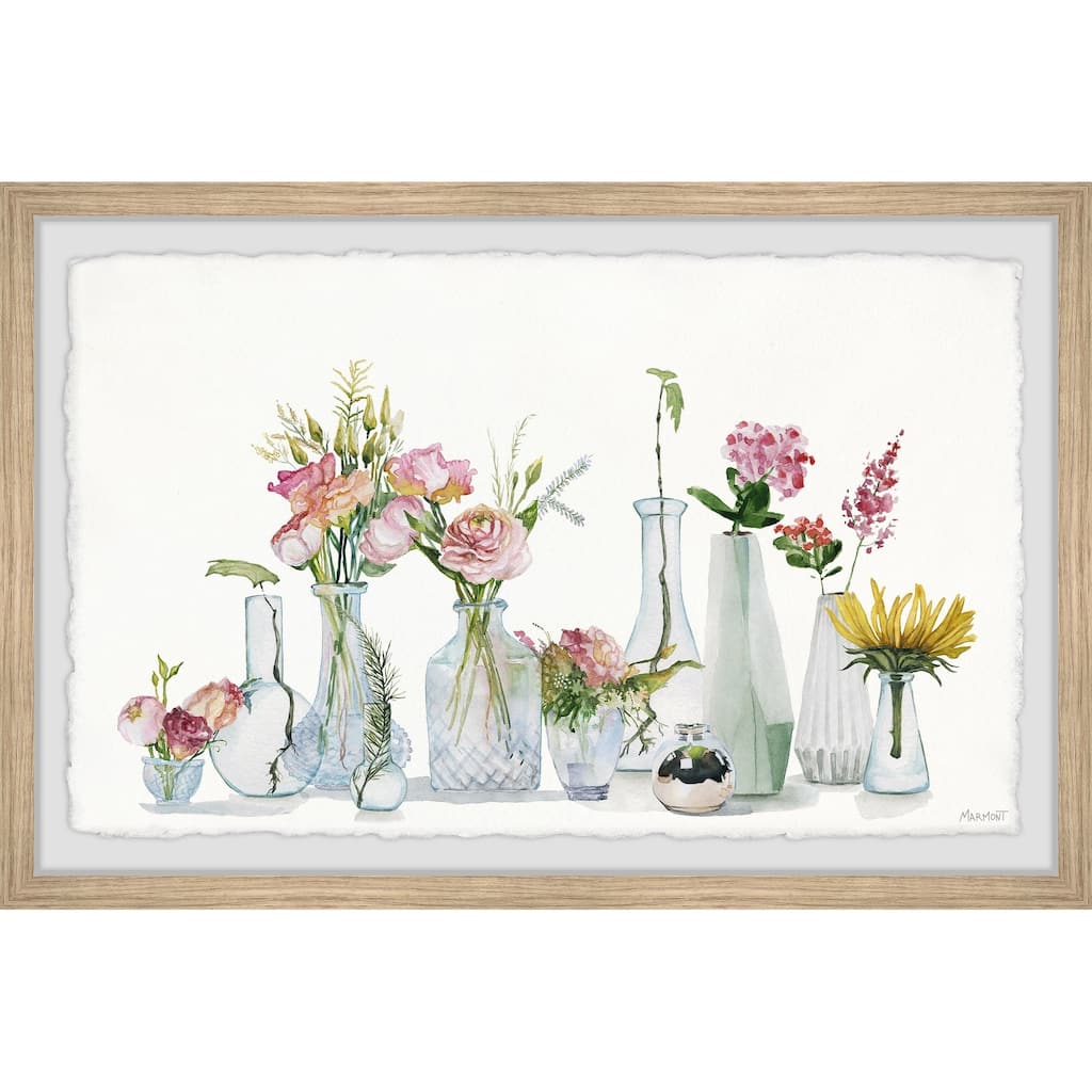 'Etched Glass Bottles' Framed Painting Print