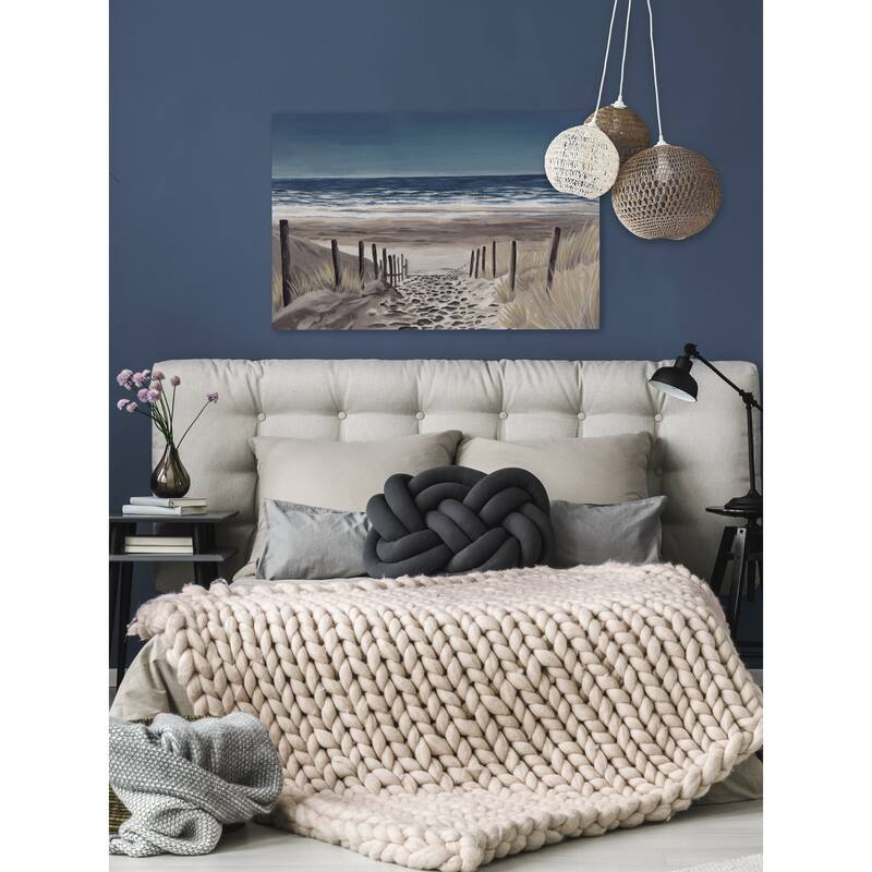 'Fenced Beach Path' Painting Print on Wrapped Canvas