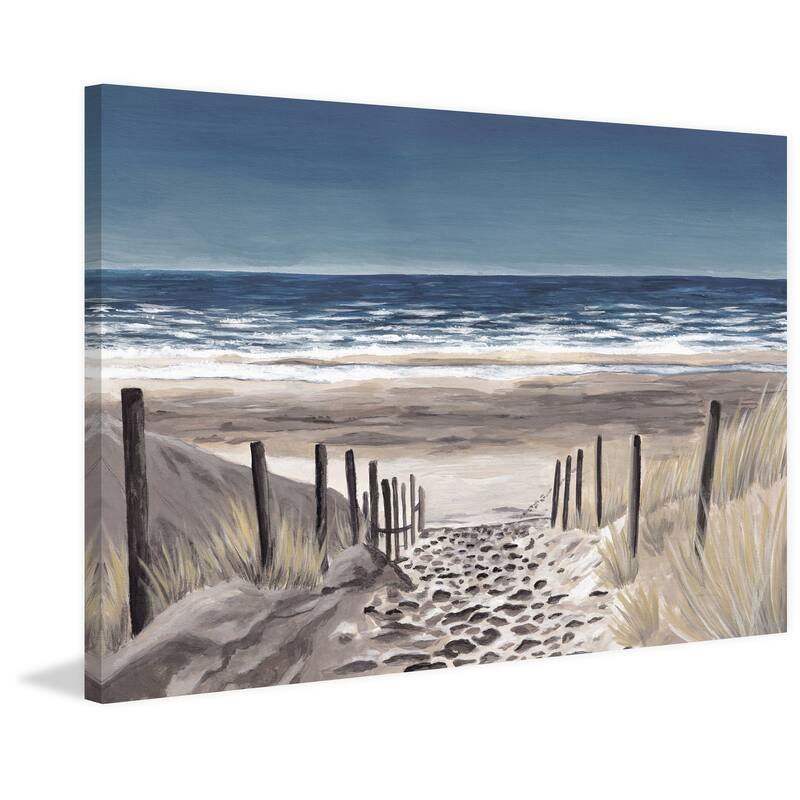 'Fenced Beach Path' Painting Print on Wrapped Canvas