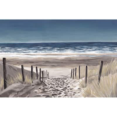 'Fenced Beach Path' Painting Print on Wrapped Canvas