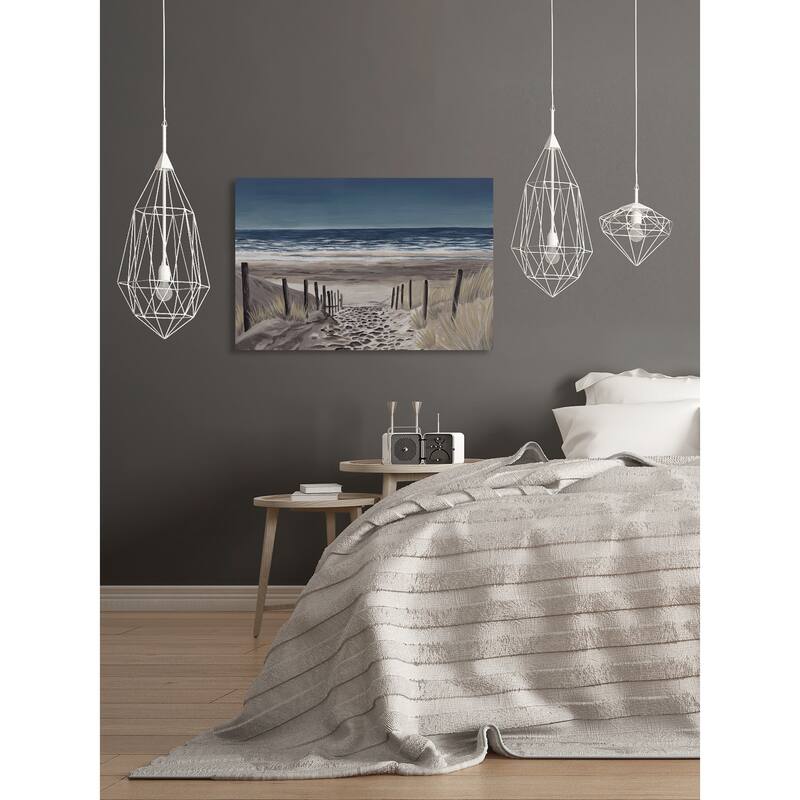 'Fenced Beach Path' Painting Print on Wrapped Canvas