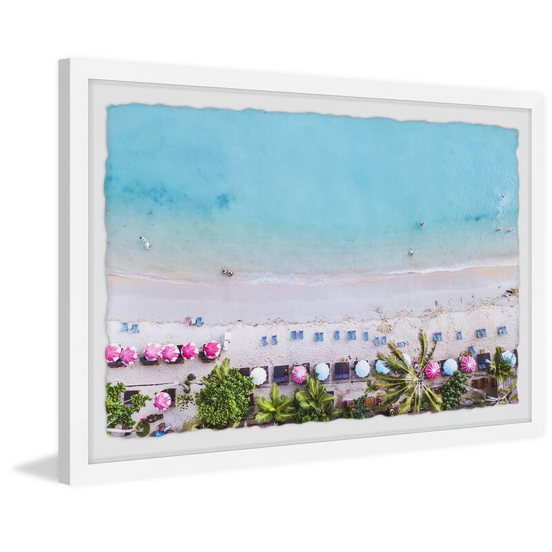 Sun Umbrellas' Framed Painting Print