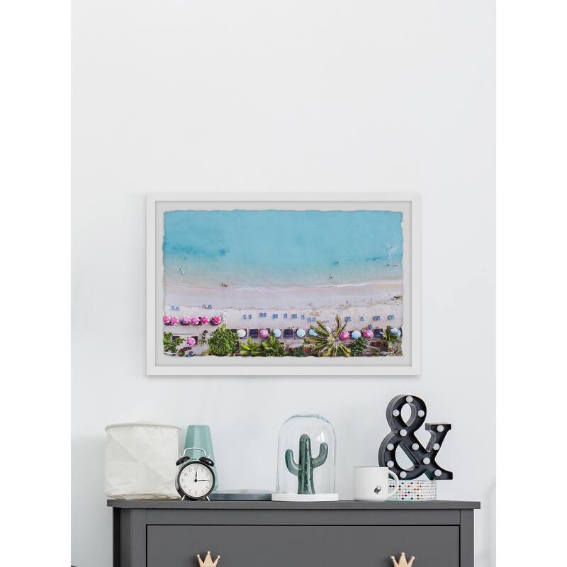 Sun Umbrellas' Framed Painting Print