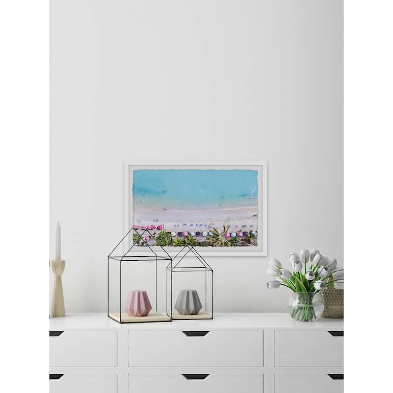 Sun Umbrellas' Framed Painting Print