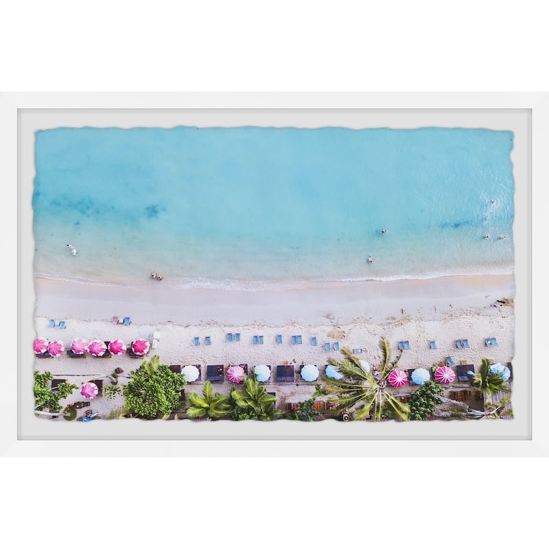 Sun Umbrellas' Framed Painting Print