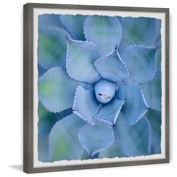 slide 1 of 7, Taylor & Olive Frosty Blue Leaves Framed Print