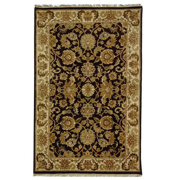 SAFAVIEH Hand-knotted Dynasty Sabrina Traditional Oriental Wool Rug with Fringe - 6' x 9' - Cola/Beige - Rectangle