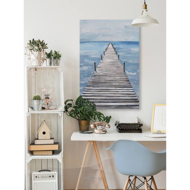 'Wooden Boardwalk' Painting Print on Wrapped Canvas