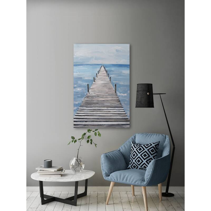 'Wooden Boardwalk' Painting Print on Wrapped Canvas