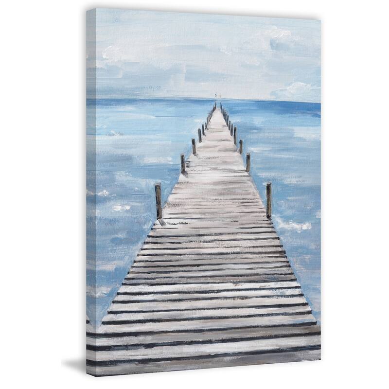 'Wooden Boardwalk' Painting Print on Wrapped Canvas