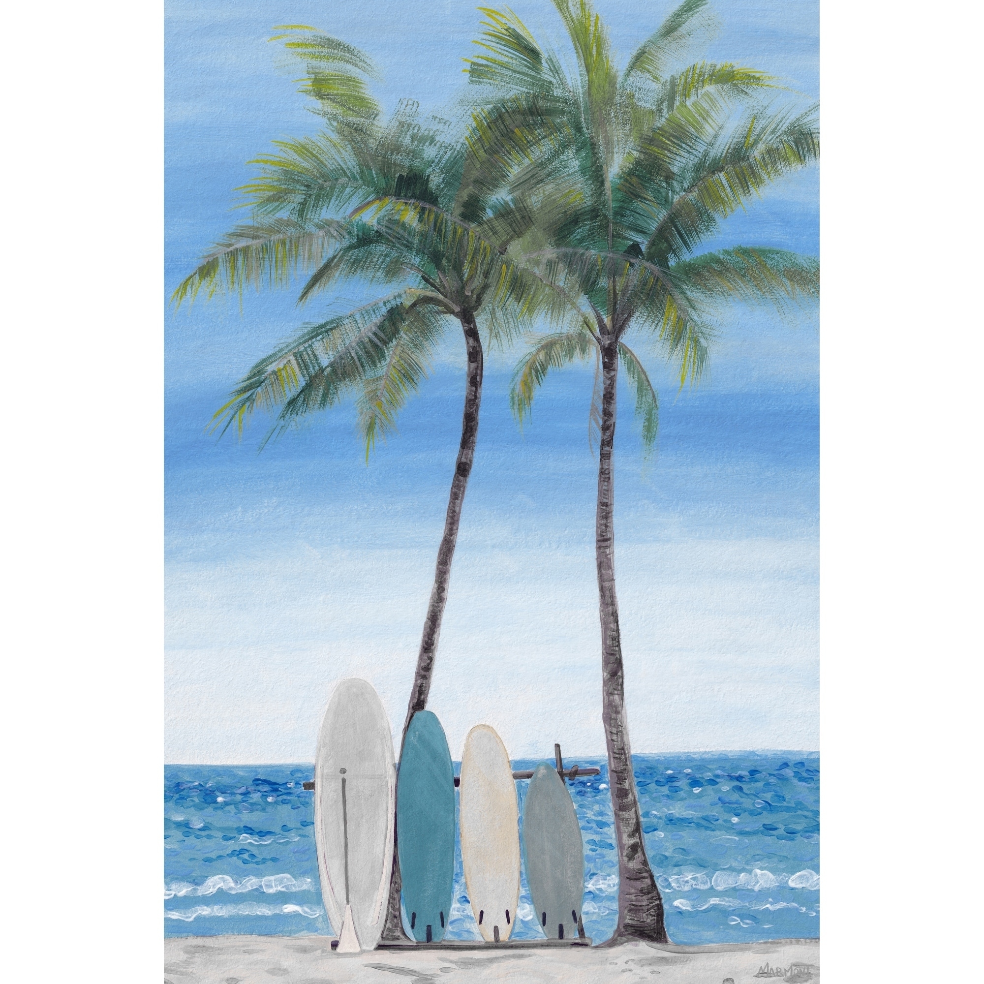 surfboard beach painting