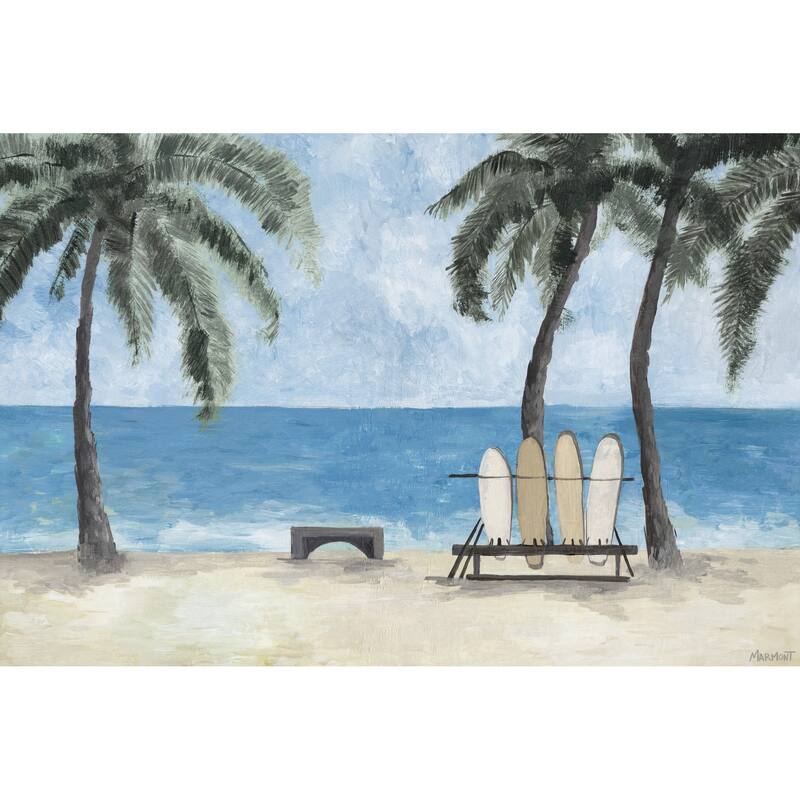 'Surfboards and Palm Trees' Painting Print on Wrapped Canvas