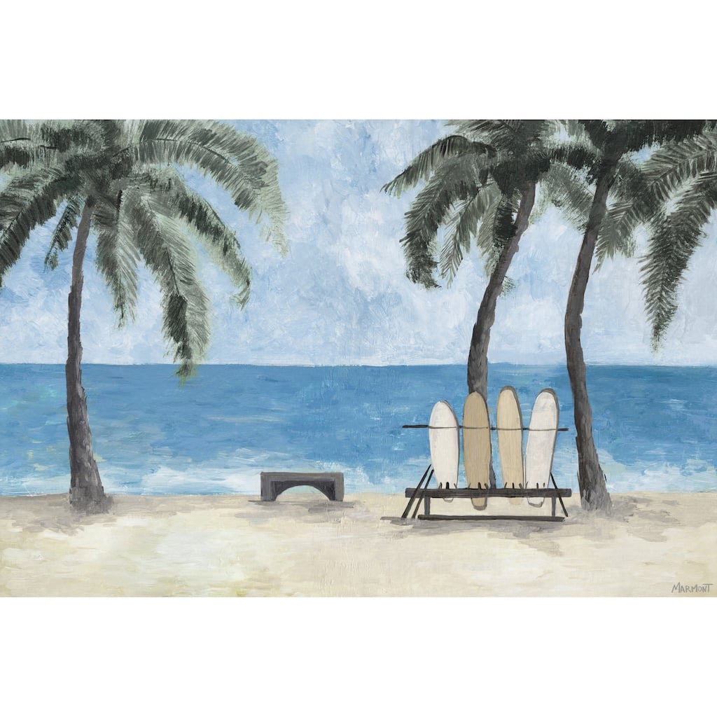 'Surfboards and Palm Trees' Painting Print on Wrapped Canvas
