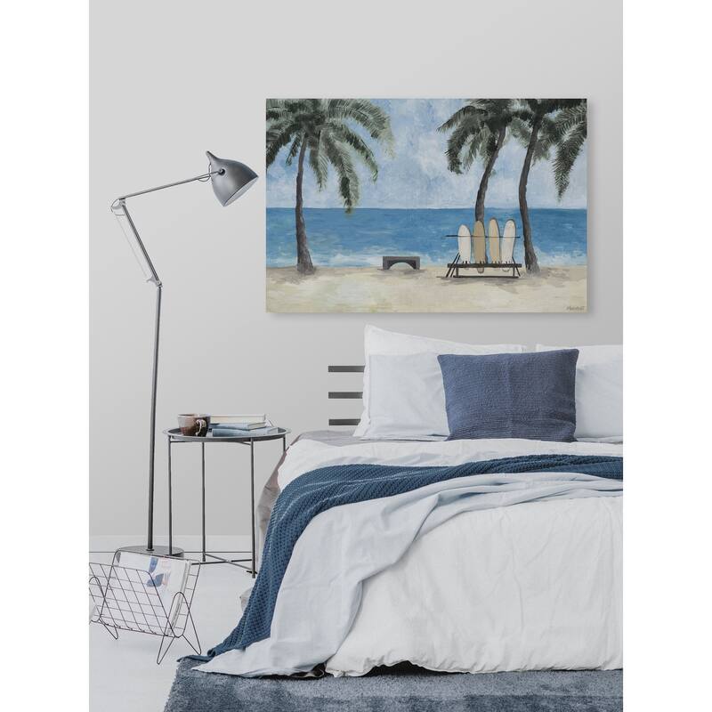 'Surfboards and Palm Trees' Painting Print on Wrapped Canvas