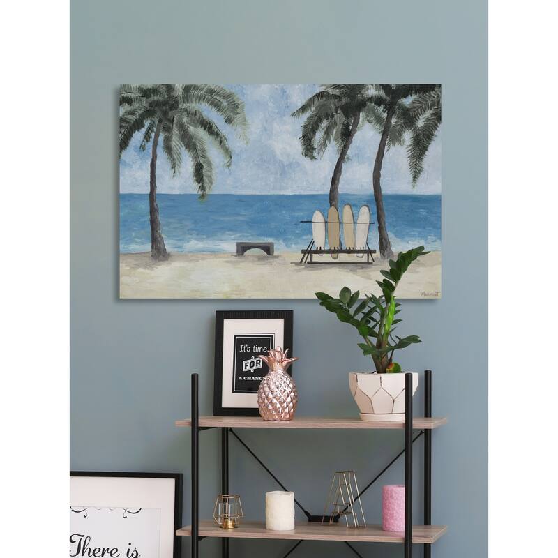 'Surfboards and Palm Trees' Painting Print on Wrapped Canvas