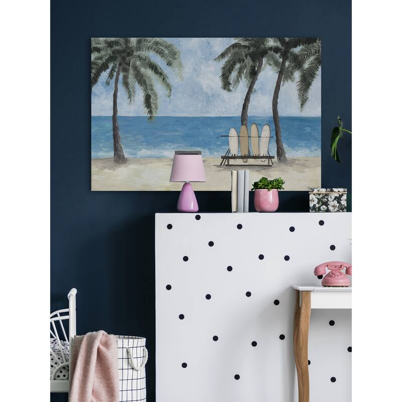 'Surfboards and Palm Trees' Painting Print on Wrapped Canvas