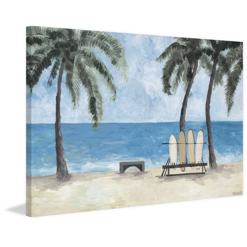 'Surfboards and Palm Trees' Painting Print on Wrapped Canvas