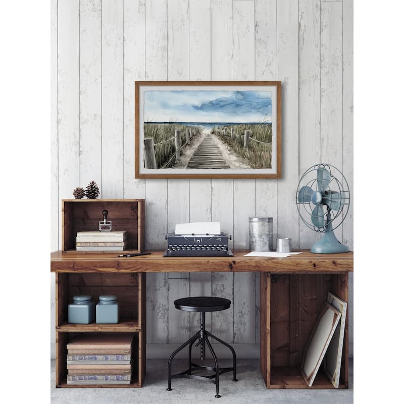 Wooden Boards Path' Framed Painting Print