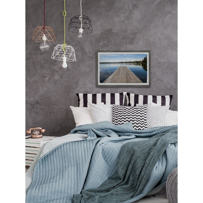 Old Wooden Pier' Framed Painting Print