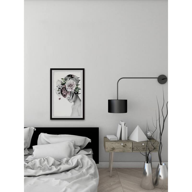'Lush Flower Crown' Framed Painting Print