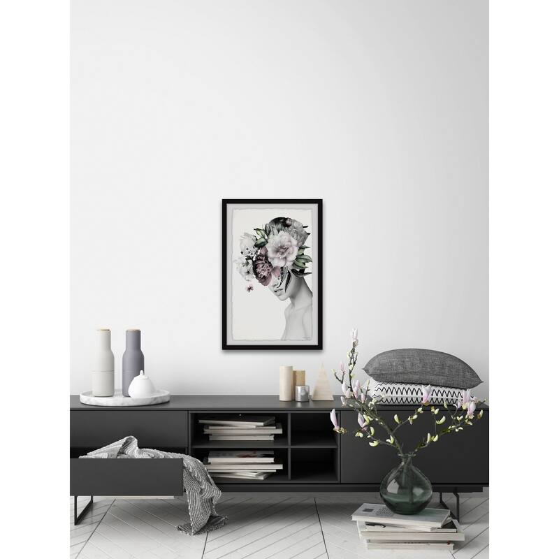 'Lush Flower Crown' Framed Painting Print