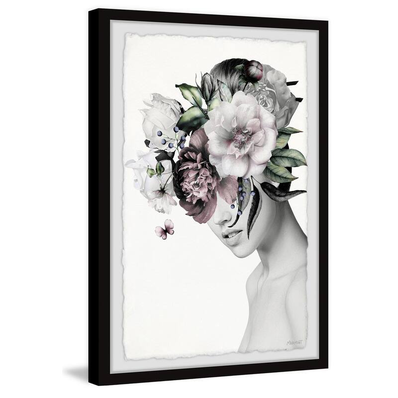 'Lush Flower Crown' Framed Painting Print