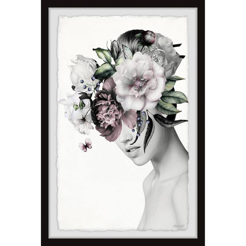 'Lush Flower Crown' Framed Painting Print